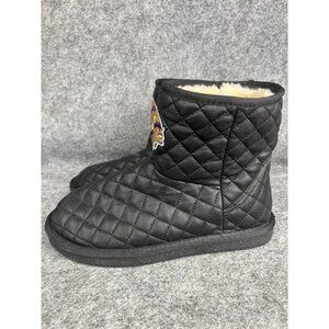 Minnesota Vikings Slippers Womens 8 Black Quilted NFL Football Fleece Lined